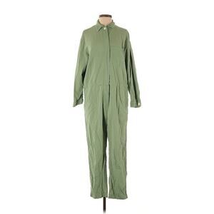 Nico Nico Green Button Down Utility Military Collared Long Sleeve Jumpsuit S